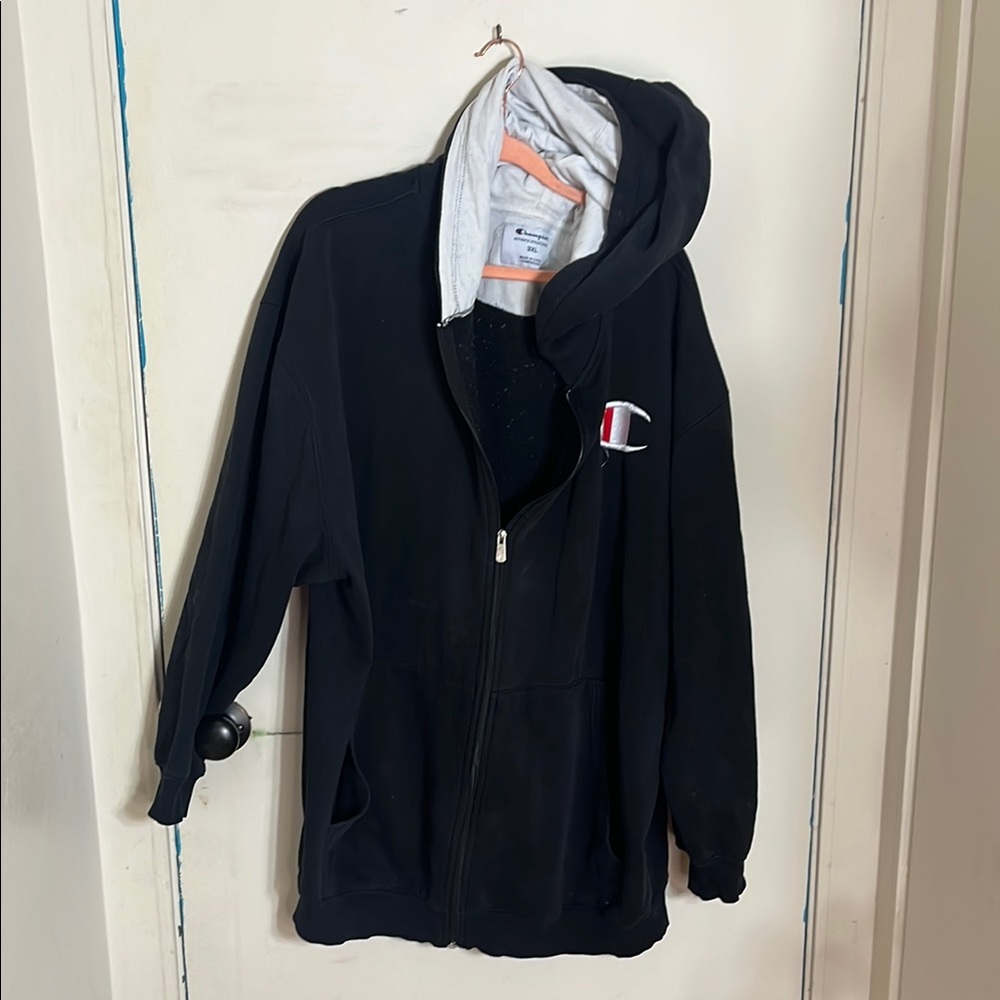 Men’s 3x Champion Black Full-Zip Hoodie